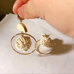 Free People Golden Big Earrings